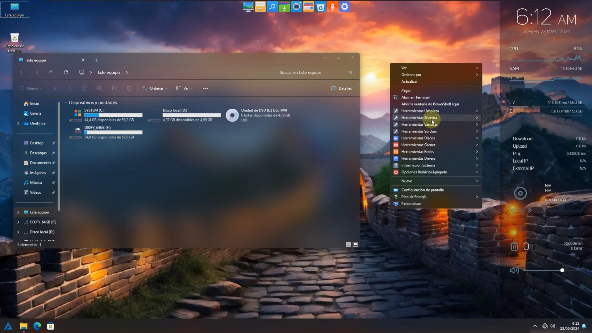 Sistema personalizado Escritorio